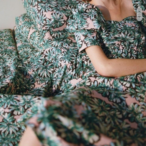 Zara floral print poplin puff sleeve dress size small - Picture 2 of 12